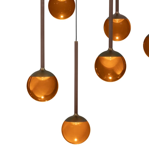 Lucide CALINA - Pendant light - Ø 69,9 cm - LED Dim. - CCT - 12x7W 2200K/3300K - Coffee | Premium - detail 1